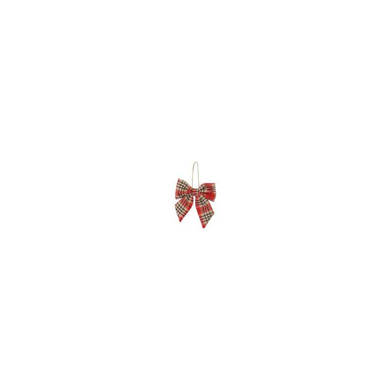 Set 4 Fiocchi Tessuto Rosso 14x15 cm Decorazione Casa e Natale