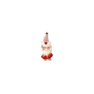 Set 2 Gnomi Tessuto Rosso 11x8x29 cm Decorazione Natalizia