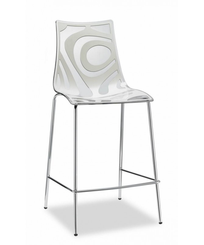 Sgabello Wave 65 cm- set da 2 in tecnopolimero stampato color antracite MADE IN ITALY SCAB DESIGN