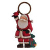 Set di 2 Segnaporta Legno Babbi Natale Rosso 16x2x23 cm