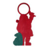 Set di 2 Segnaporta Legno Babbi Natale Rosso 16x2x23 cm