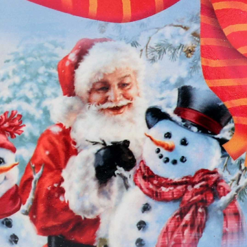 Set 3 Mattonelle Ceramica Pupazzo di Neve Babbo Natale 15x24 cm