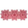 Set di 4 Runner Plastica Fiori Rosso 91x35 cm Tavola Natale