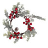 Set 3 Coroncine Verde con Bacche Rosse Ø20x6 cm Natale