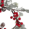 Set 3 Coroncine Verde con Bacche Rosse Ø20x6 cm Natale