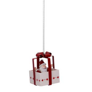 Zoom Set di 2 Pacchi regalo metallo con babbo natale rosso cm 6,5h9,5