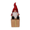 Set 3 Gnomi Ceramica Rosso su Regalo Oro 7x5,8x18,7 cm Natale
