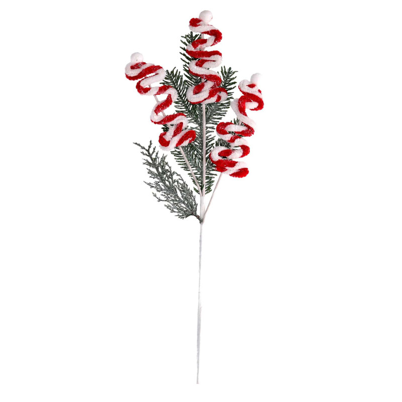 Set 3 Pick Plastica Caramella Rosso Bianco 60 cm Decorazione