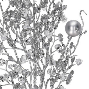 Zoom Set di 3 Rami plastica sfere argento cm 65x4x25