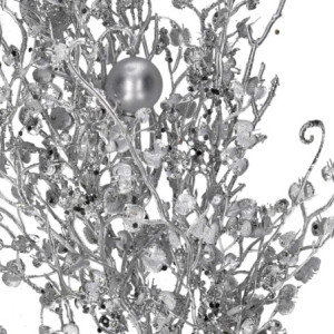 Zoom Set di 2 Rami plastica sfere argento cm 65x4x30