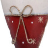 Set 4 Cuori Metallo Bianco e Rosso 7,6x2,5x11 cm Decorazione