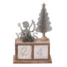 Set 2 Calendari Legno Angelo Argento 11x5,8x17 cm Natale