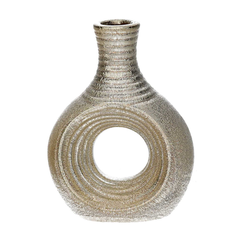 Set Di 4 Vasi Ceramica Champagne Tondo Cm 10,5X5,5H14 | Fior