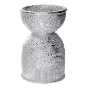 Set 2 vasi ceramica arcobaleno argento tondi Ø11,5xH18,5 cm