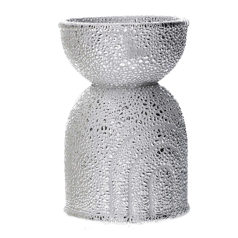 Set Di 2 Vasi Ceramica Arcobaleno Argento Tondo Cm Ø11,5H18,