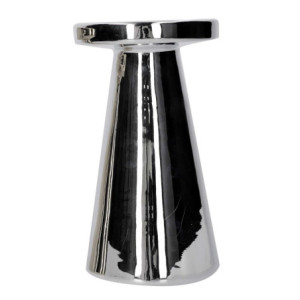 Zoom Set di 2 Portacandele ceramica argento cm ø11h18,5