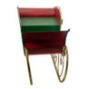 Slitta Metallo Verde e Rosso 17x7x8 cm Decorazione Natalizia