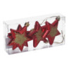 Set di 6 Stelle Plastica Rosso 15x7x3 cm Decorazioni Natale