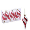 Set di 4 Sfere Plastica Goccia Rosso 24x14x4,5 cm Decorazioni