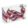 Set di 4 Sfere Plastica Goccia Rosso 24x14x4,5 cm Decorazioni