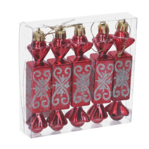 Zoom Set di 6 Caramelle plastica confezione 5 pz rosso cm 12,5x12,5x2,7