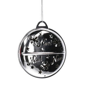 Set di 6 Sfere Metallo Argento 9x2,7x10 cm Decorazioni Natale