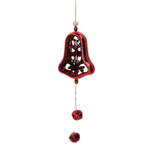 Set 6 Campane Metallo Rosso 8,2x2,5x12-23-30 cm Natale