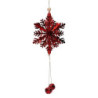 Set 3 Fiocchi di Neve Metallo Rosso 10,5-32 cm Decorazione Casa