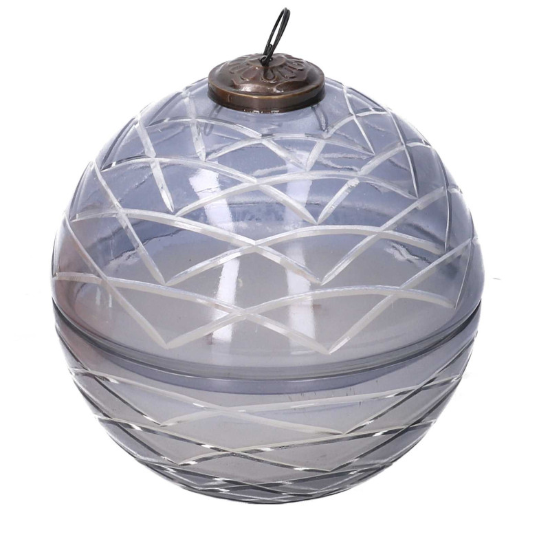 Candela Profumata Spezie Sfera Grigia Ø15x15 cm Scatola Regalo