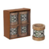 Set 2 Portatovaglioli Legno Alberi Verde 11x11x5 cm Tavola