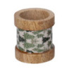 Set 2 Portatovaglioli Legno Alberi Verde 11x11x5 cm Tavola