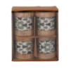 Set 2 Portatovaglioli Legno Alberi Verde 11x11x5 cm Tavola
