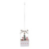 Set 2 Pacchi Regalo Legno con Babbo Natale Bianco 8x8x15,5 cm