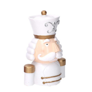 Zoom Soldatino resina busto bianco e oro cm 14x11h20