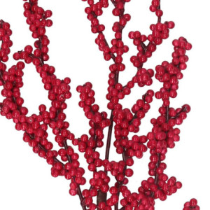 Zoom Set di 8 Rami plastica bacche rosso cm 14h56