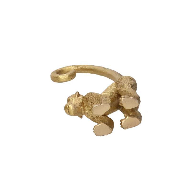 Set di 2 Statue Resina Scimmia Coda Alta Oro 26 cm Decorazione