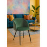 Poltrona velluto Ruby verde struttura nera 56,5x54xH46/81 cm