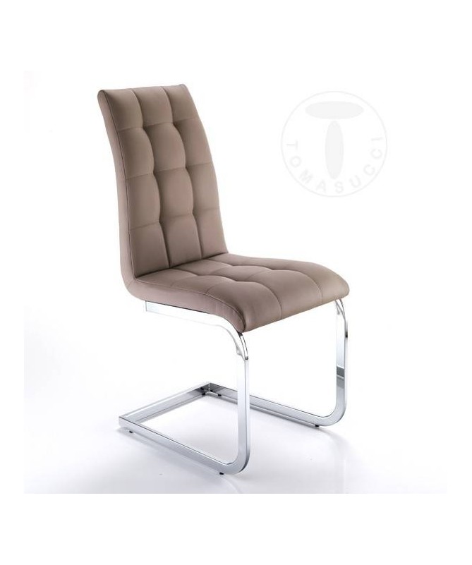 Sedia in pelle sintetica Cozy - set da 4 tortora