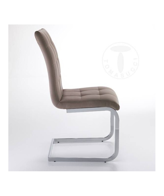 Sedia in pelle sintetica Cozy - set da 4 tortora