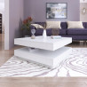 Tavolino da salotto piano girevole 360° bianco moderno