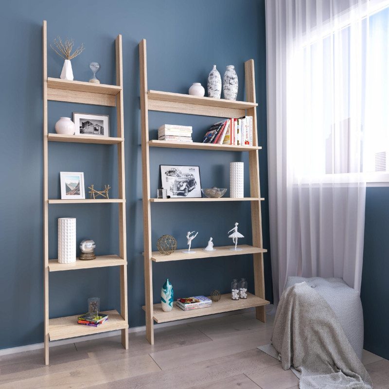 Mensola a scala rovere Sonoma 189x45x29 cm per fiori e libri