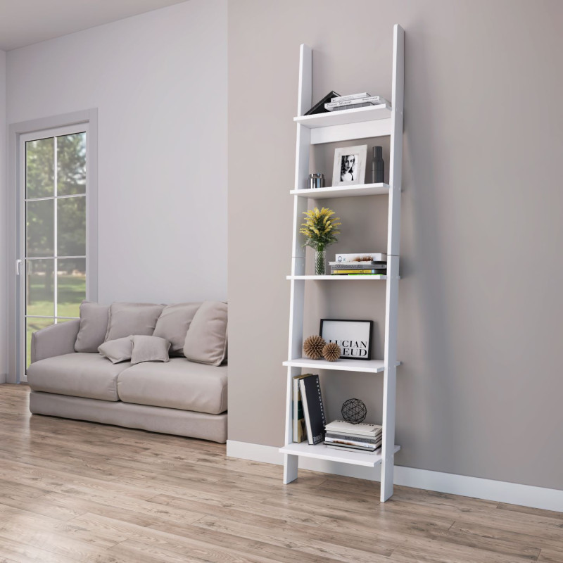 Mensola a scala bianca 189x45x29 cm per fiori e arredo casa