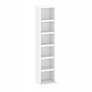 Porta CD DVD 92cm Bianco con Ripiani Regolabili Moderno