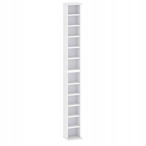 Porta CD DVD con Ripiani Regolabili Bianco Moderno 92 cm