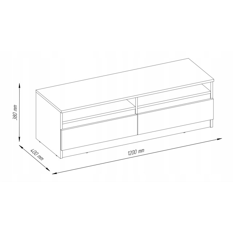 Mobile TV Wotan Rovere 120 cm moderno per soggiorno
