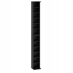Porta CD DVD nero 180 cm con ripiani regolabili moderno