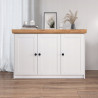 Cassettiera bianca 3 ante stile scandinavo per soggiorno moderna