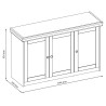 Cassettiera bianca 3 ante stile scandinavo per soggiorno moderna
