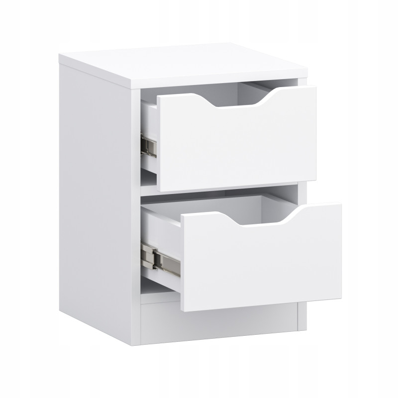 Comodino bianco con cassetto 31x43 cm per camera da letto
