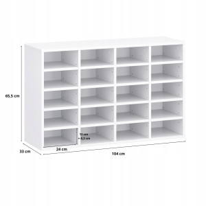 Zoom Mobiletto Porta Scarpe Per 20 Paia, Bianco, 104x65x33